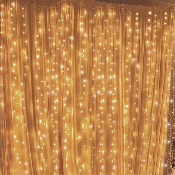 300 LED Window Curtain String Light Wedding Party Home Garden Bedroom Outdoor - Picture 7 of 7